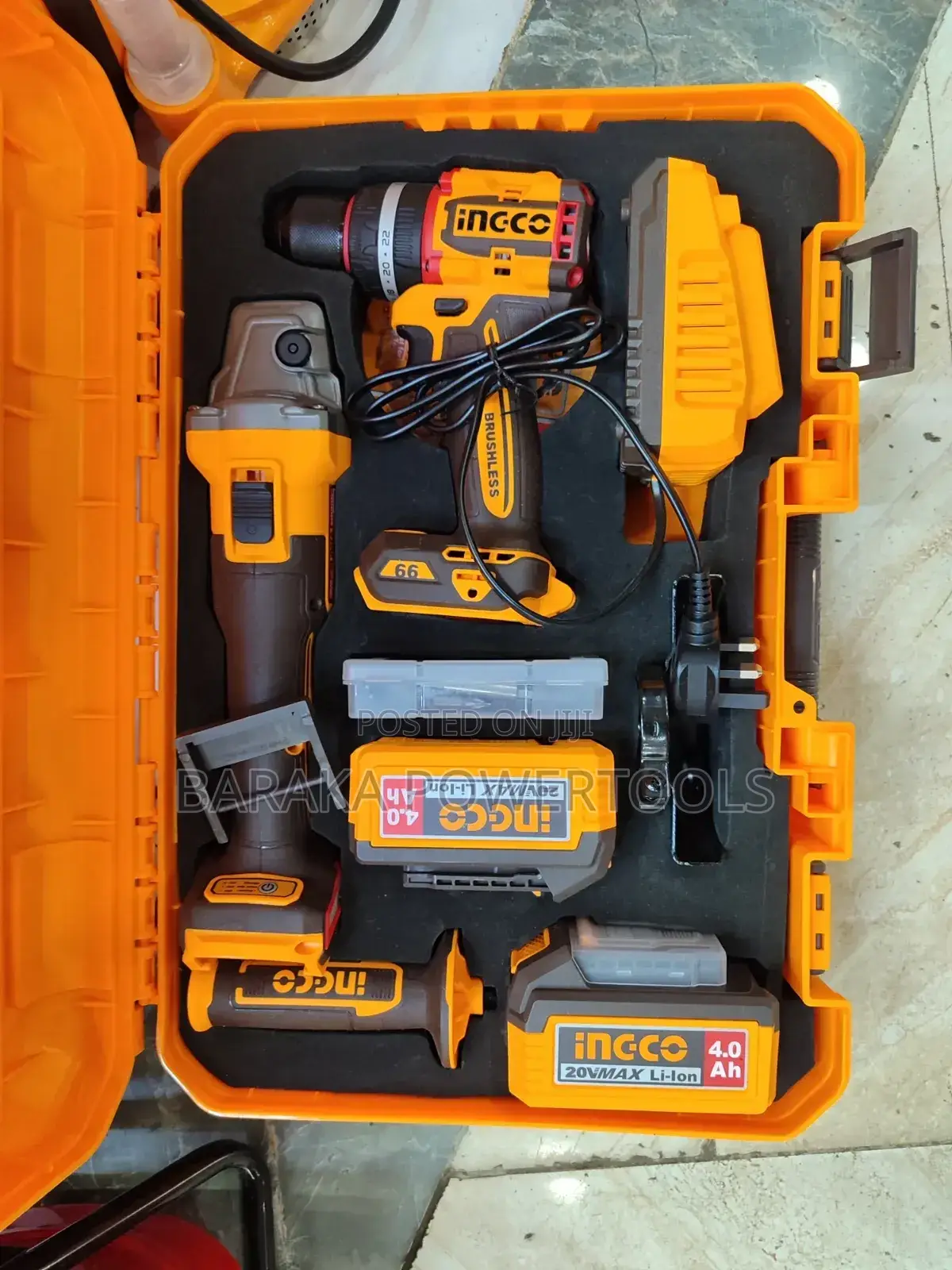 Cordless Angle Grinder and Brushless Drill (Combo)