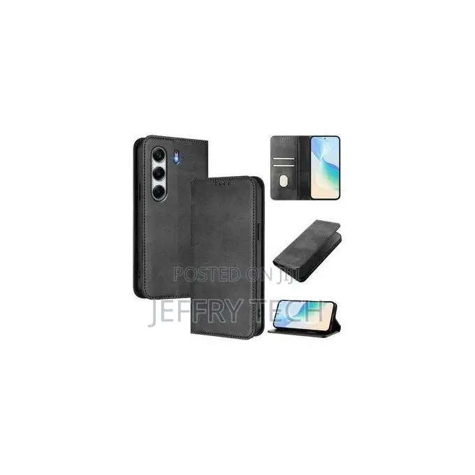 Samsung Leather Flip Wallet Case for Galaxy A14 A13 A23 A12 - Black/Na
