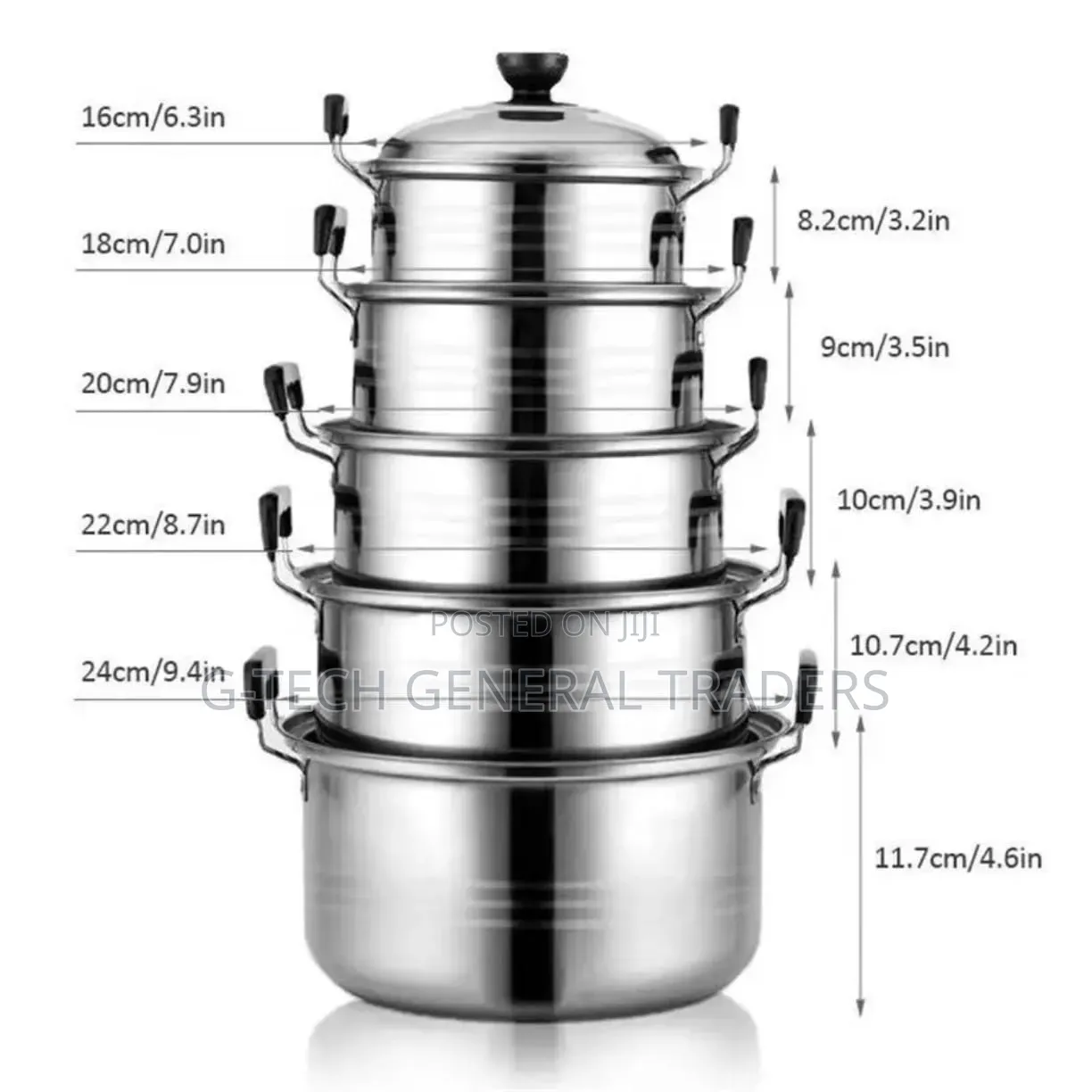 10pcs Heavy Duty Stainless Steel Cookware Set