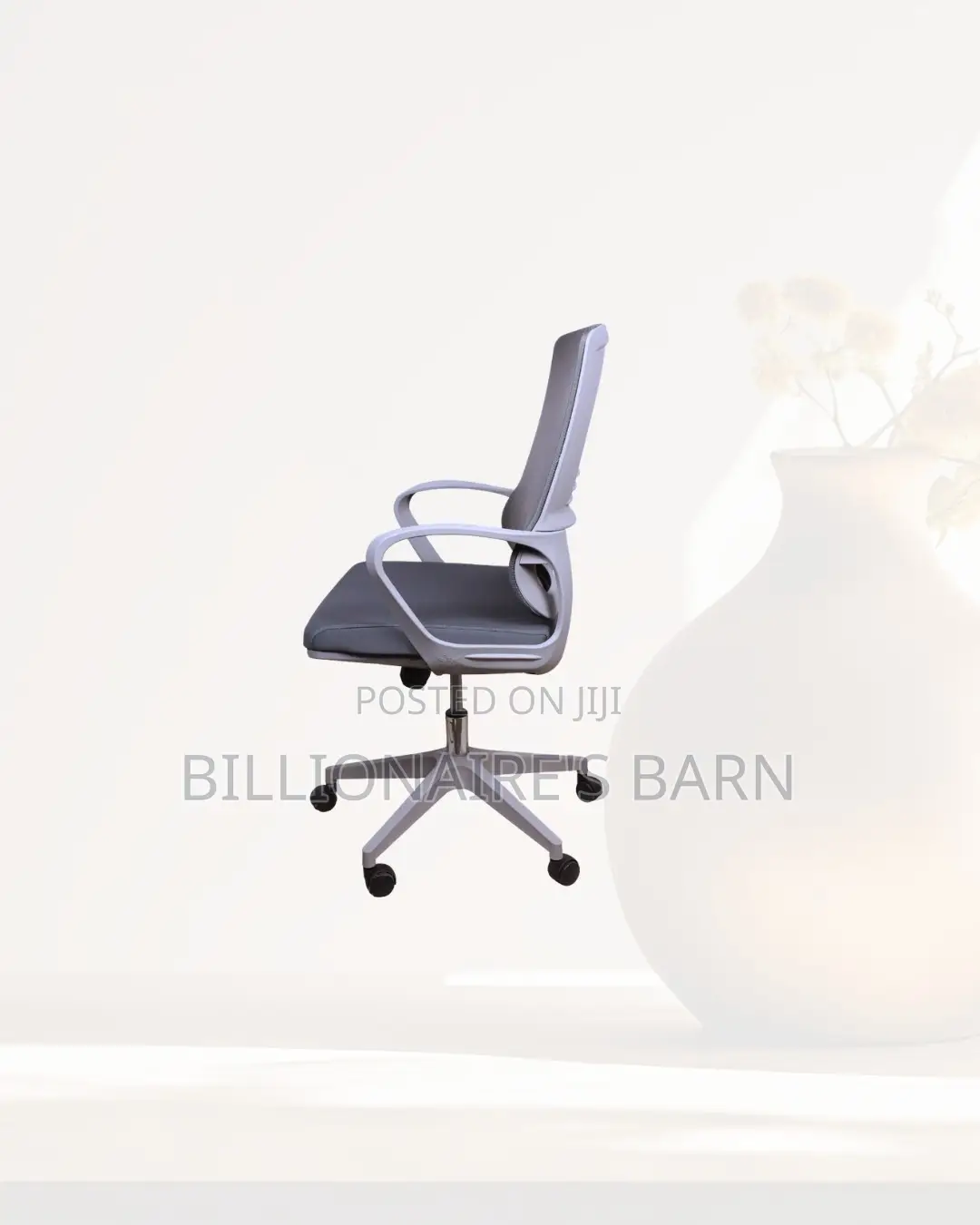 Heavy Duty Grey Ergonomic Mesh Office Chair Mid Back Lumbar Support