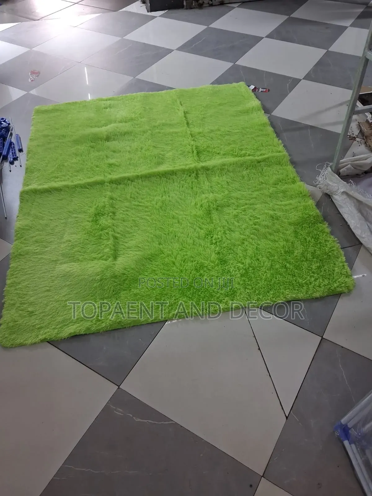 Luminous Green Soft Fluffy Carpet Available
