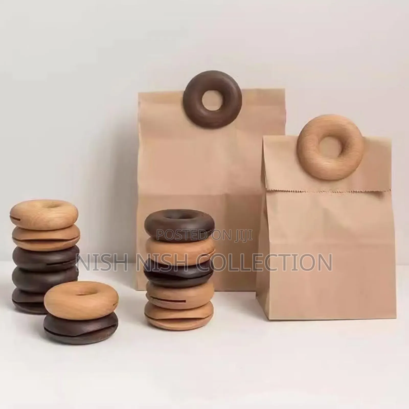 2 Pieces Wooden Food Sealing Clip Donut Sets