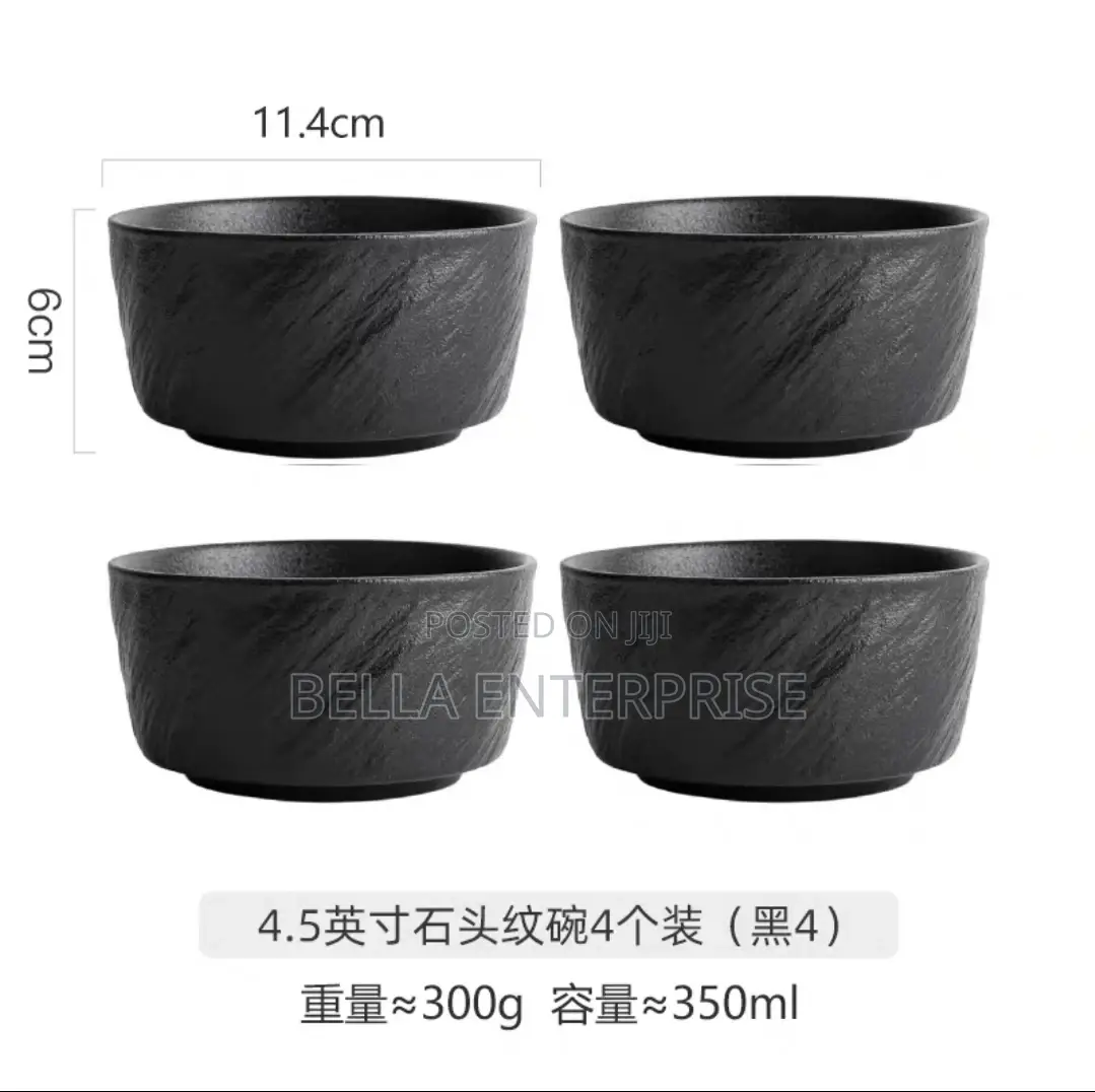 Rock Bowls With Modern Matte Black Finish6pcs at 1,500/-Each at 250/-