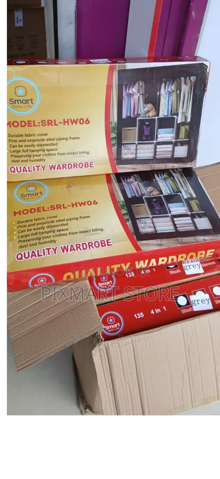 Heavy Duty 4 Column Clothes Wardrobe