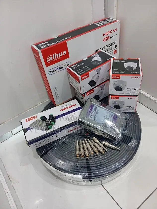 4 Set Camera 4 Cameras Dahua CCTV 4 Camera Set Full Package