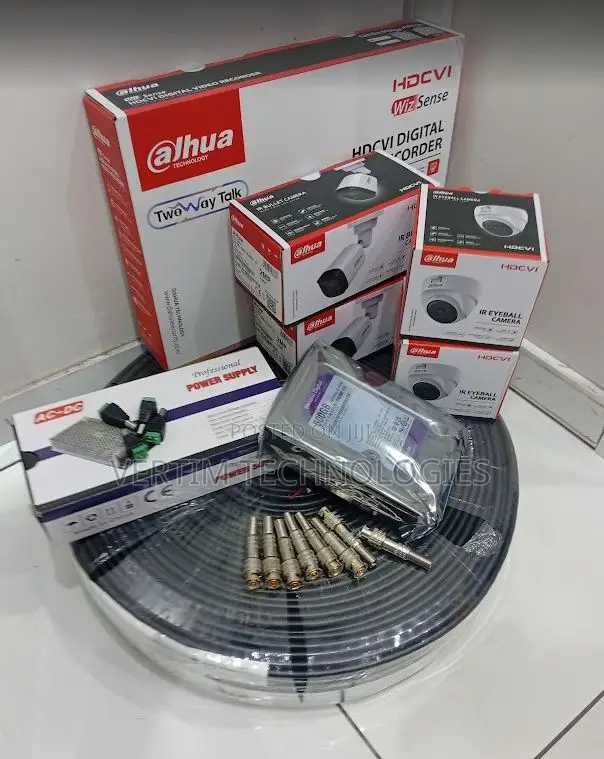 4 Cameras Full Set-Dahua 4 Channel Complete Kit 1080p Camera Full Hd