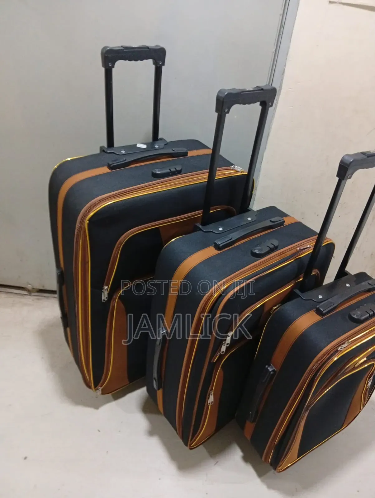 3pcs Fabric Suitcases – Large, Medium Small 