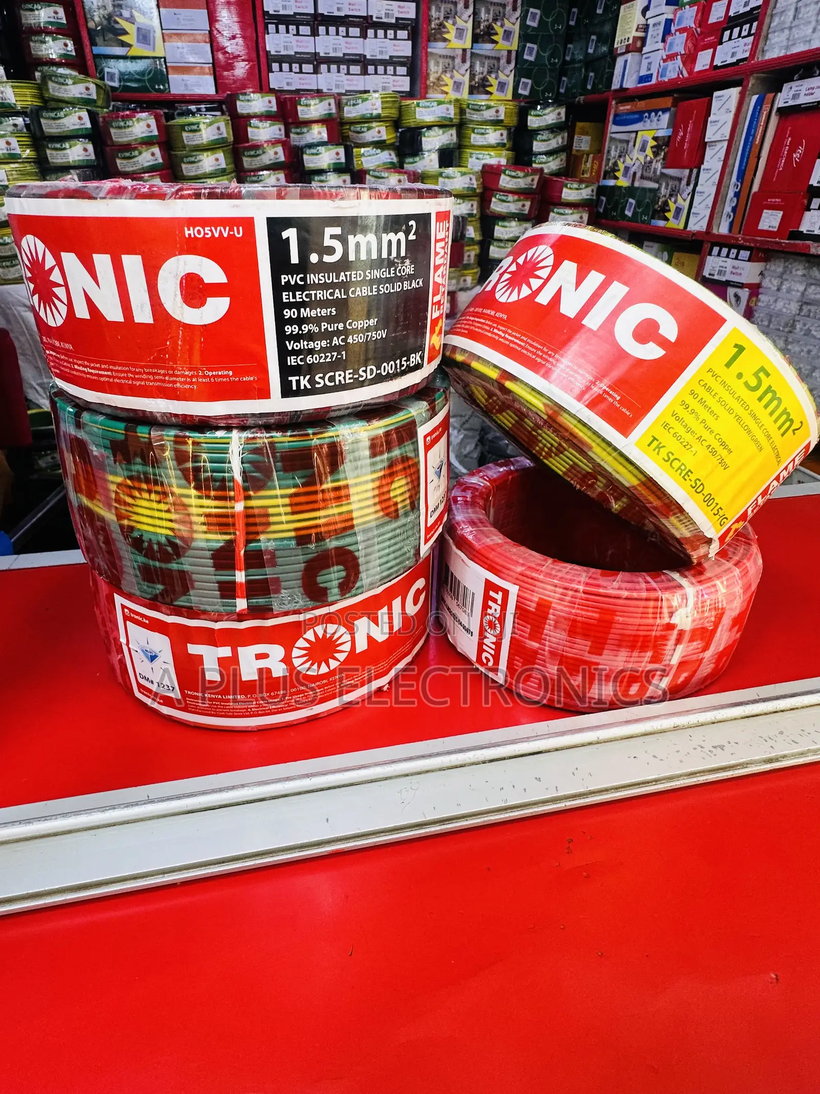 Tronic 1.5mm Single Core Wiring Cables for Residential Commercial