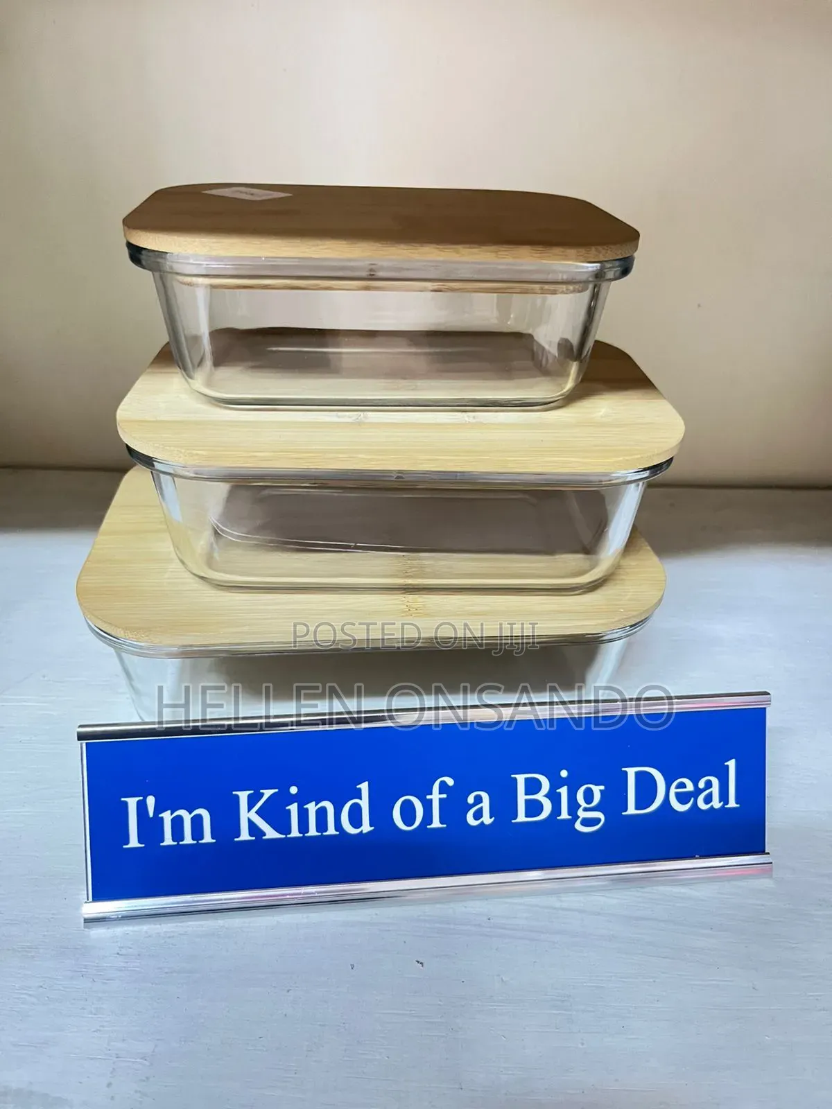 Glass Bowl With Bamboo Lid