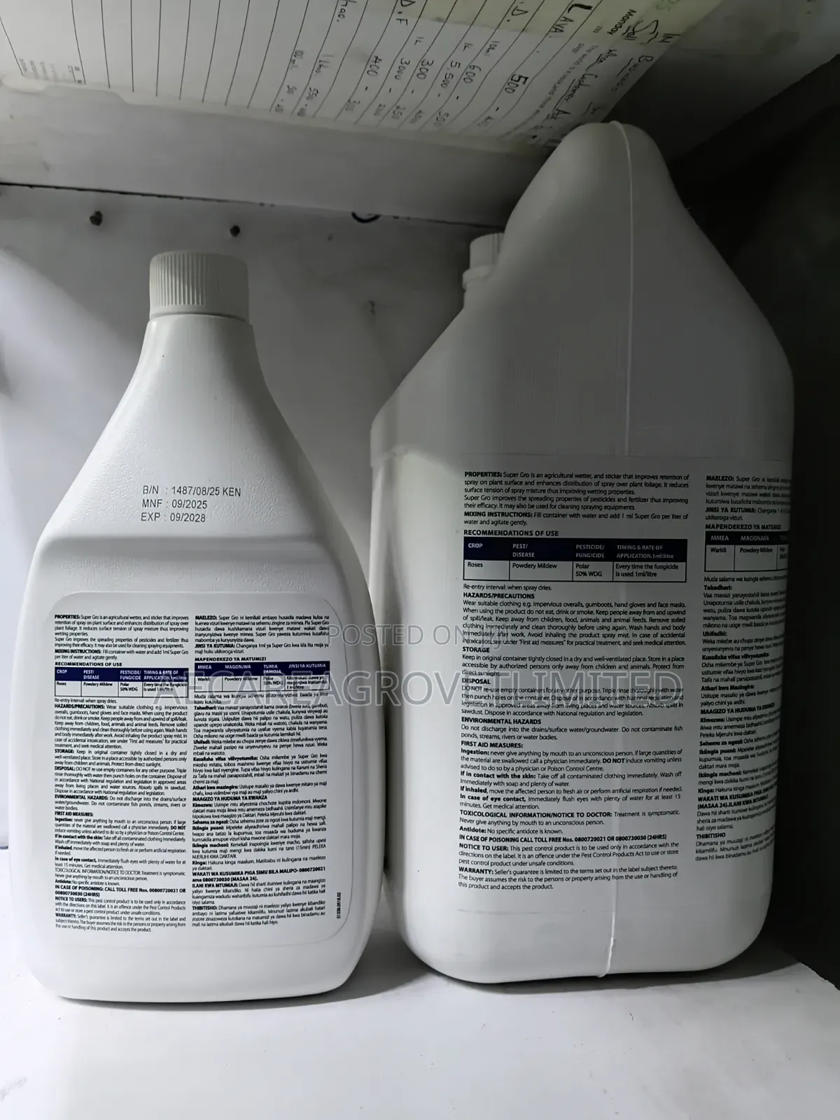 Super Gro Organic Fertilizer Adjuvant/Surfactant 20% 1l , 5 Litres