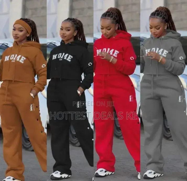 Heavy Home Branded Cropped Hoodie and Button-Side Sweatpants Set