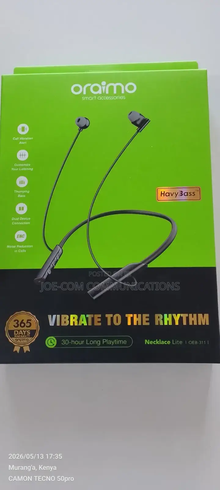 Oraimo Wireless Necklace Earphones