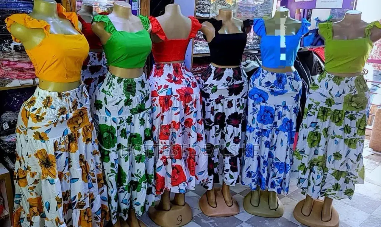 Jsaierl Floral Print Casual Top and Skirt Set