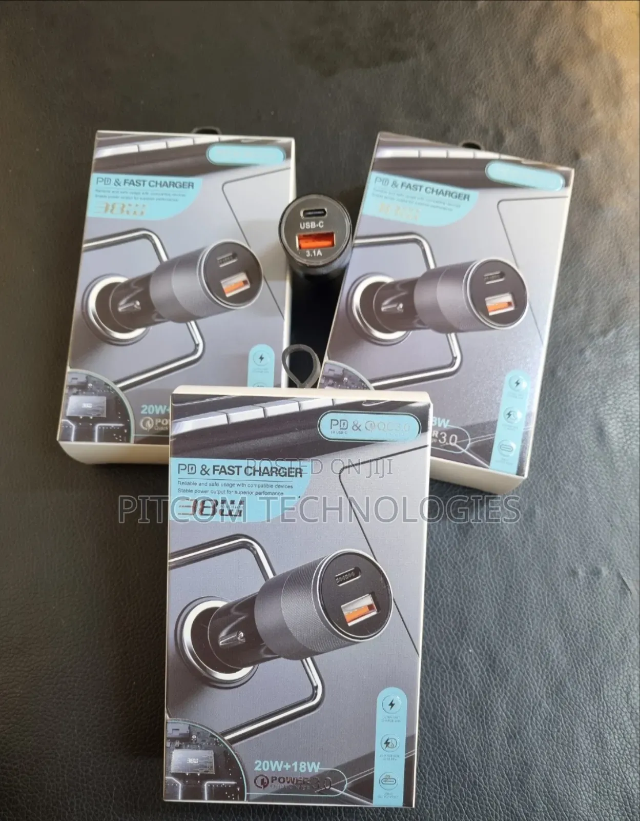 Car Charger With Type-C and Usb Ports
