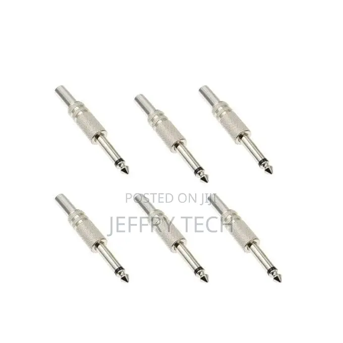 6.35 Mm Mono Jack Male Metal Pin Mic for Repair 6.5 Mm Metal (6 Pcs)