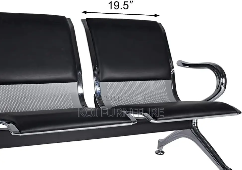 Office Benches; Heavy-Duty 2-Seater Padded Office Waiting Bench