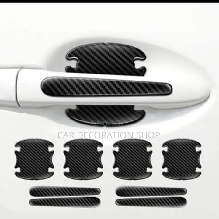 Carbon Fiber Textured Car Door Handle Protective Stickers From Scratch