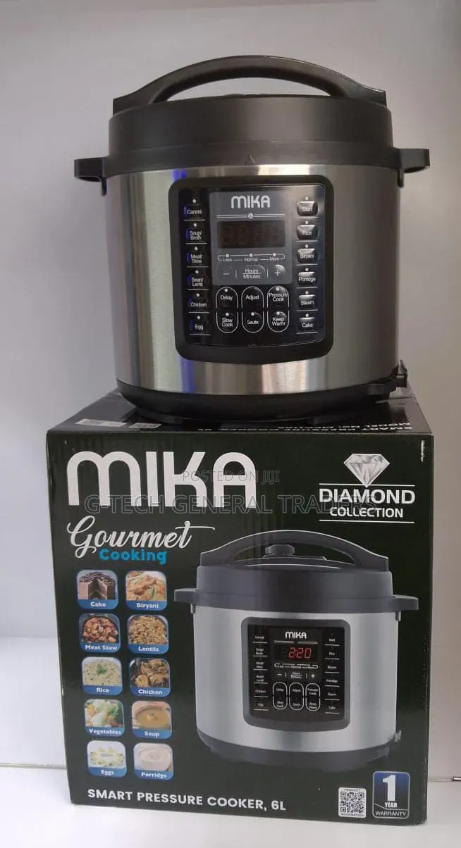 Mika 6l Digital Pressure Cooker With Stainless Steel Bowl