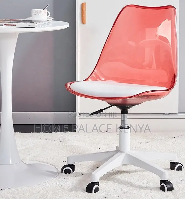 Makeup Chair: Plastic Swivel Chair With Adjustable Height With Wheels