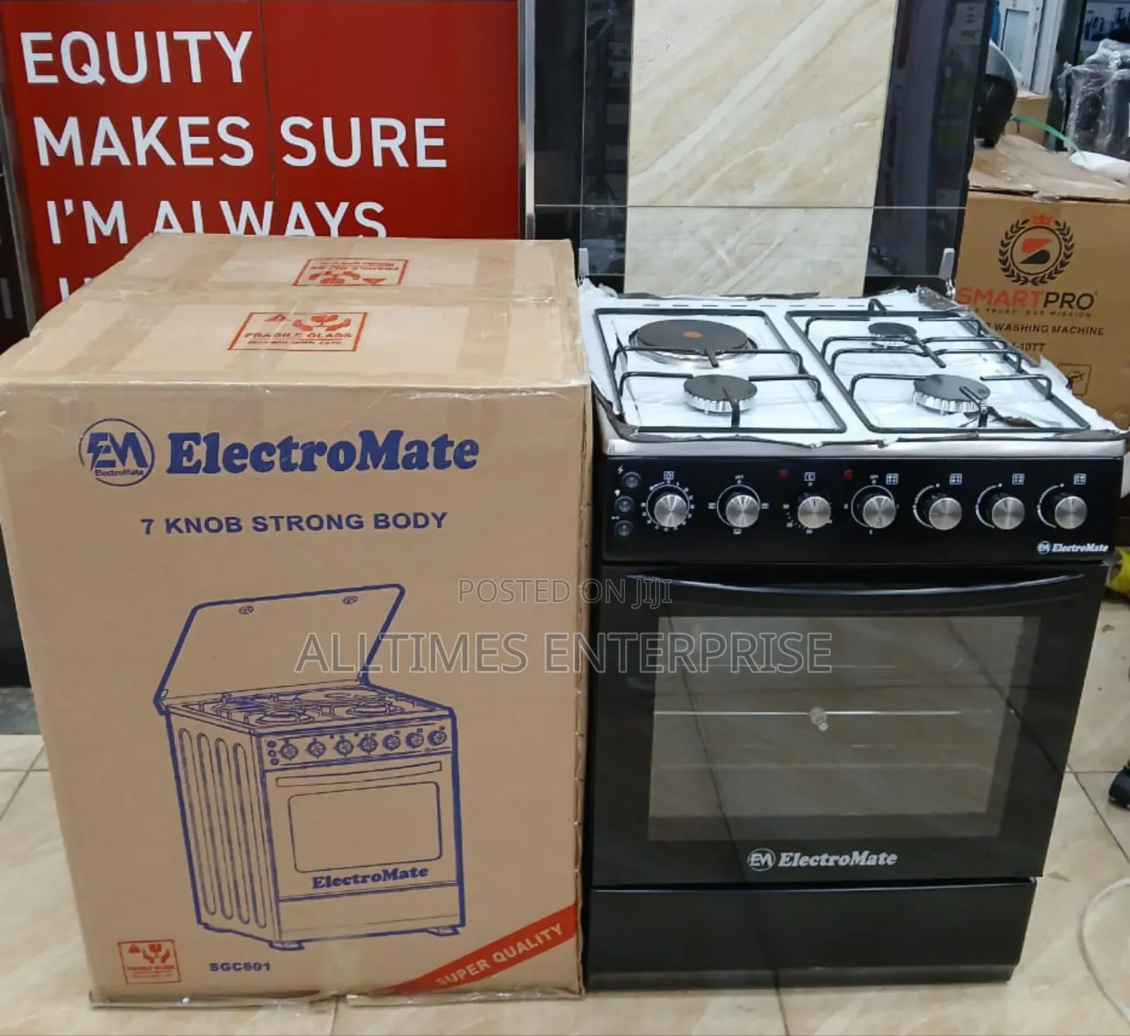 Electromate 60*60cm Standing Cooker 3g+1elecric