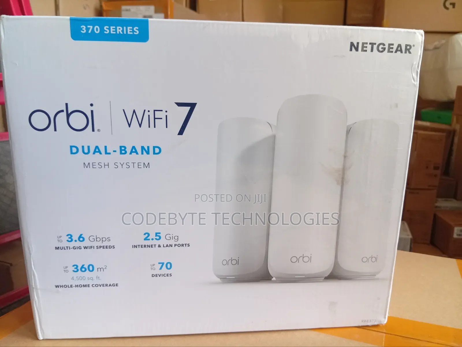 Netgear Orbi 370 Series Dual-Band Wifi 7 Mesh(1 Router + 2 Satellites)