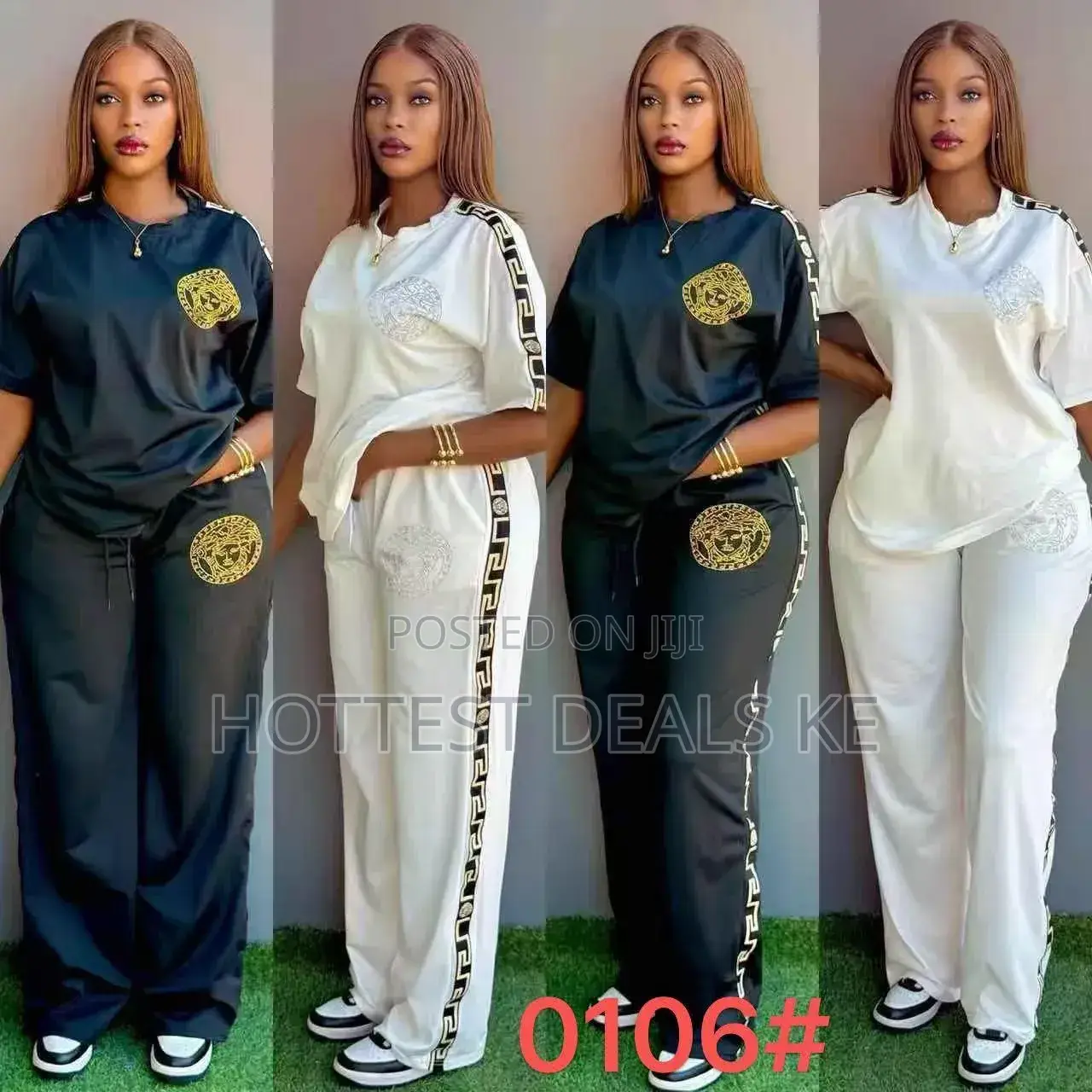 Fashionable Two-Piece Cotton Ensembles With a T-Shirt and Trouser