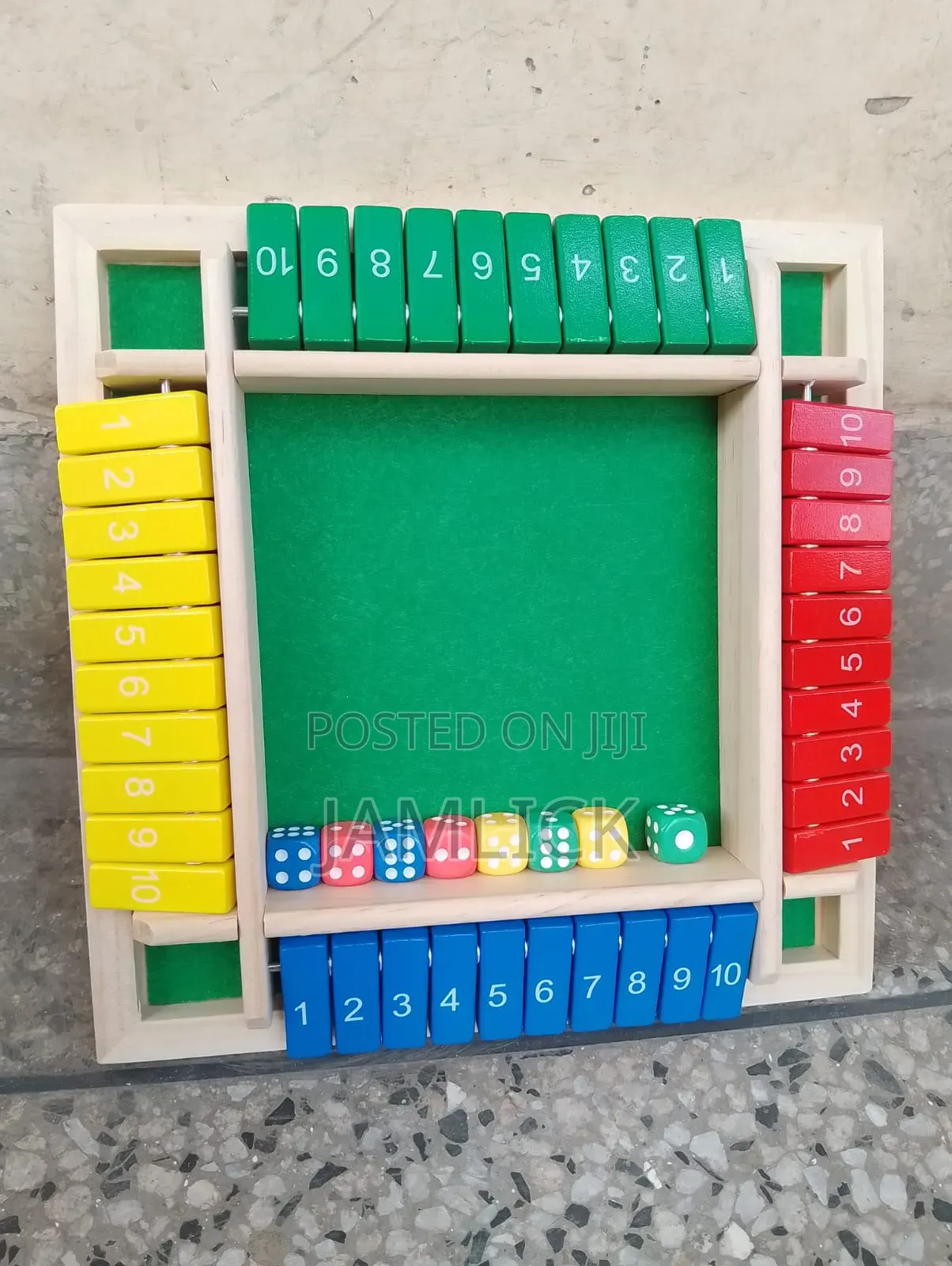 Shut the Box Board Game for Kids Family Fun Strategy Dice Game - Km