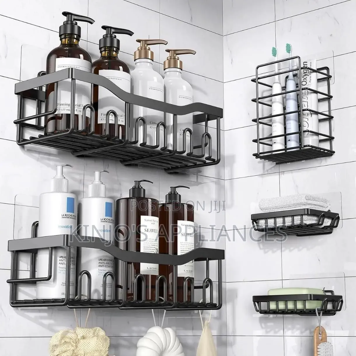 Shower Caddy Shelf/5in1 Bathroom Shelfs Wall Organizer