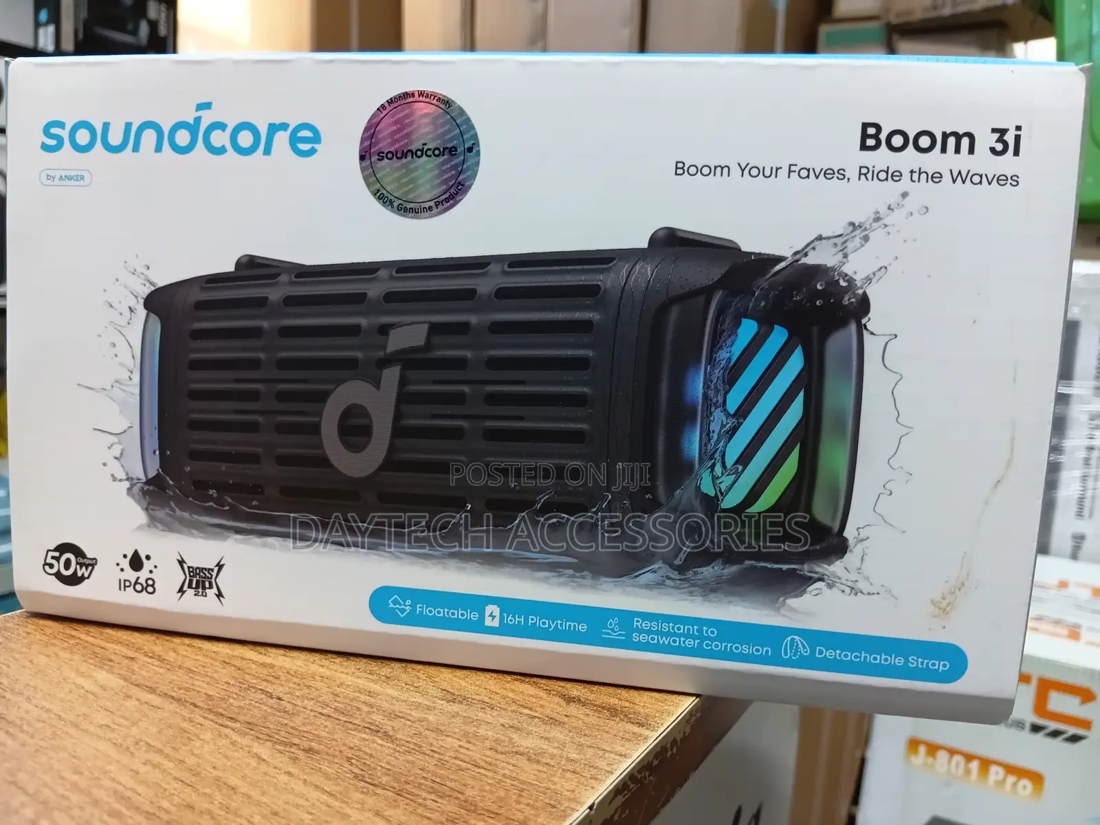 Soundcore by Anker Boom 3i Portable Rugged Outdoor Speaker in Black.