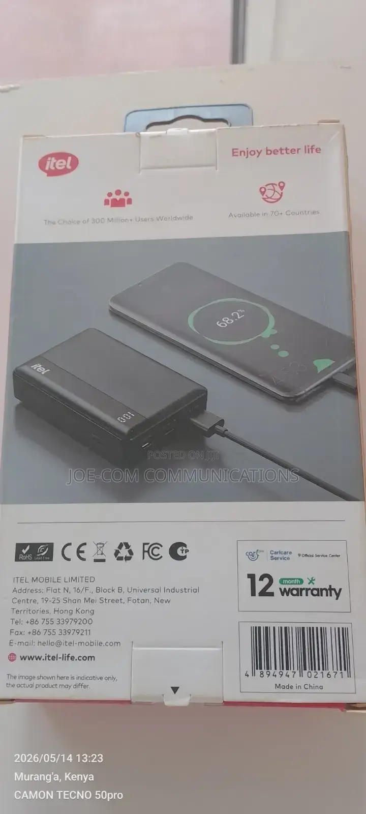Itel 10000mah 12w Poewrbank