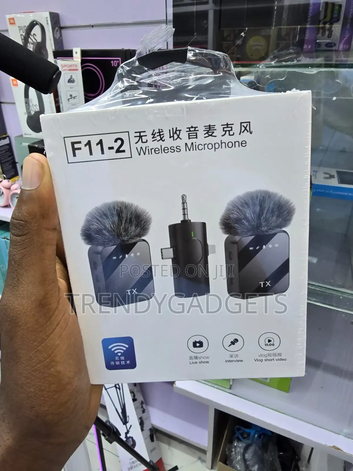 F11-2 Dual Wireless Microphone Smartphone Camera Tablet