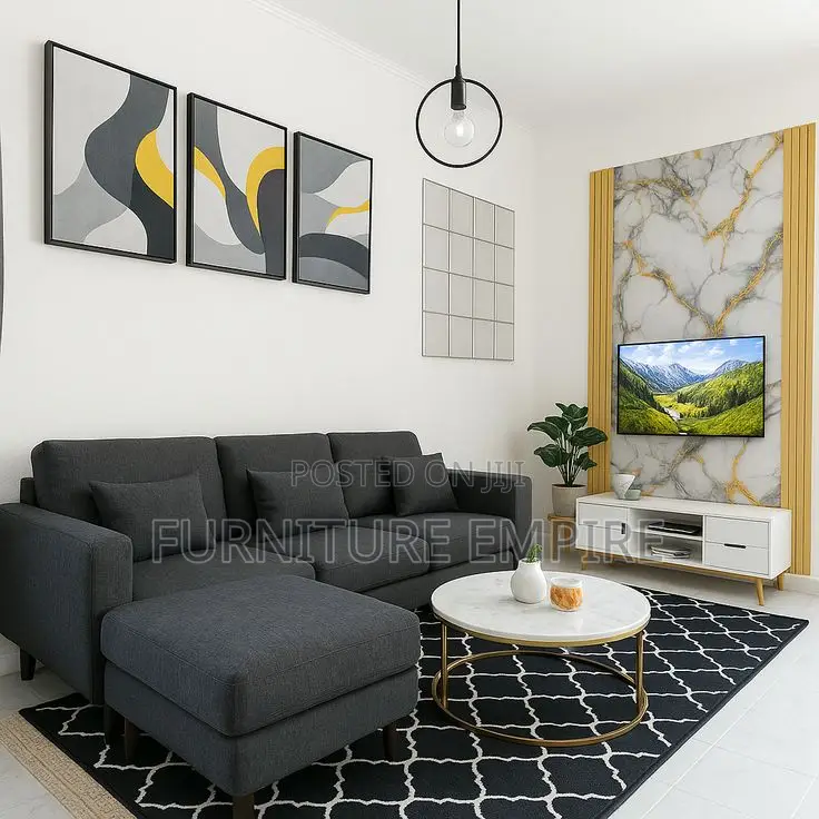 Modern Dark Grey L Shaped Sofa