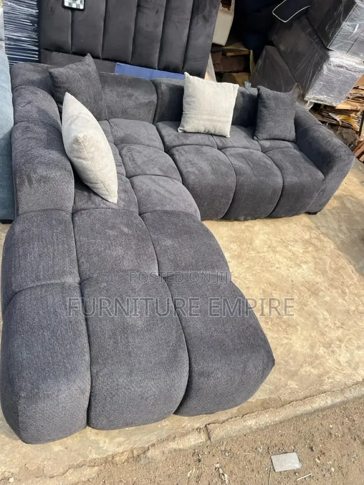 Dark Grey Bubble L Shaped Sofa