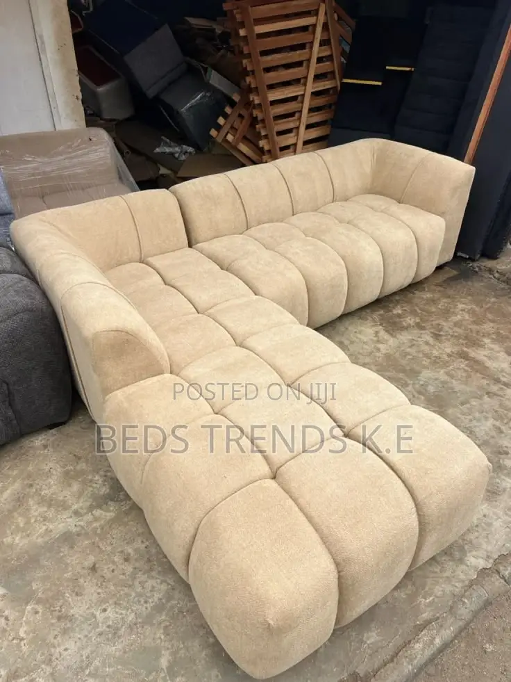Beige Bubble L Shaped Sofa