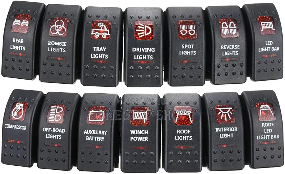 14pc Waterproof Rocker Switches 4car,Marineuse, With Backlight Icon