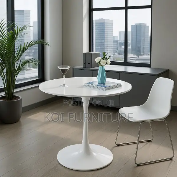 Coffee Table; Round Tulip Dining Marble Coffee Table