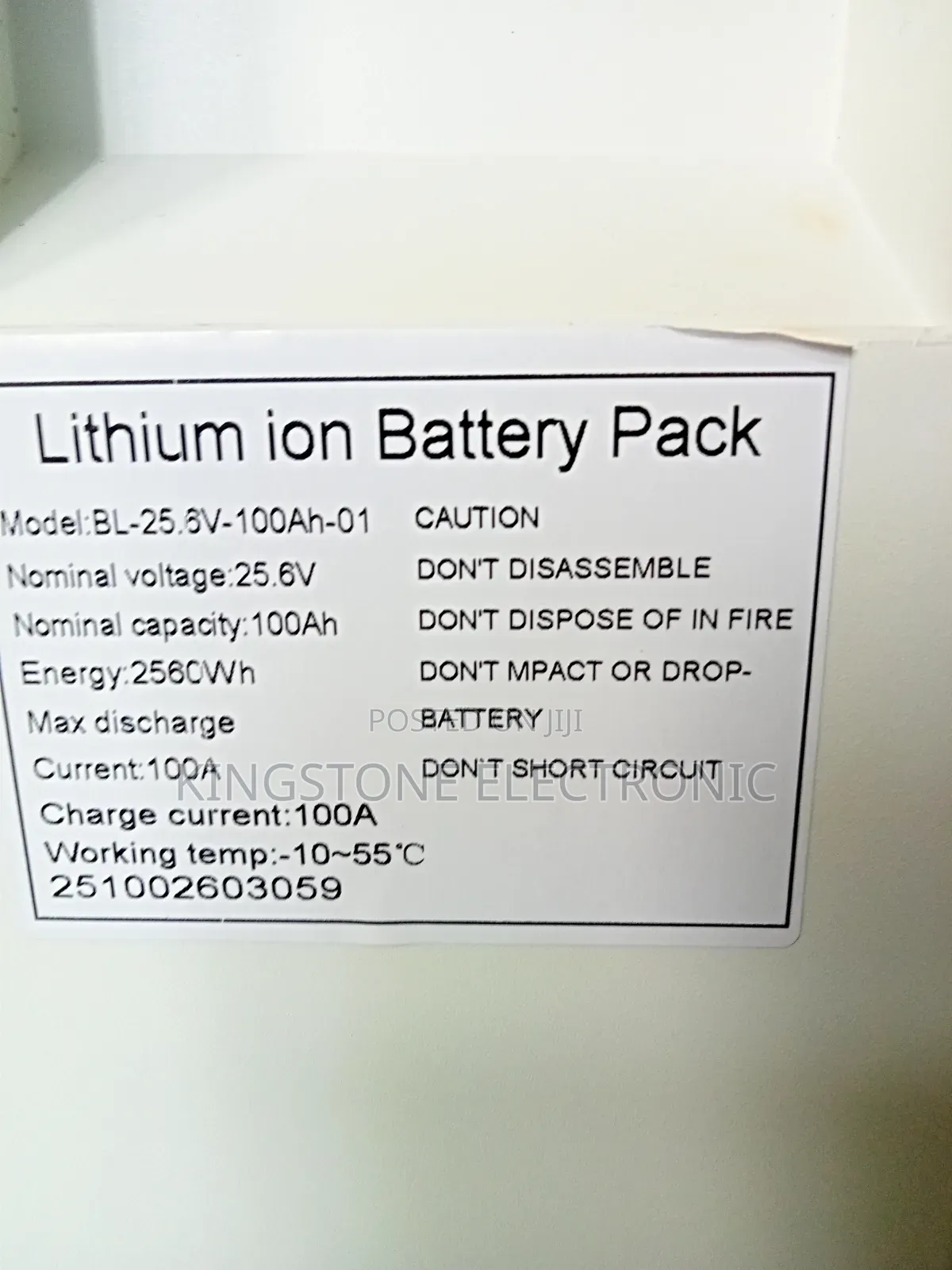 2.56kwh 24v 100ah Lithium Battery