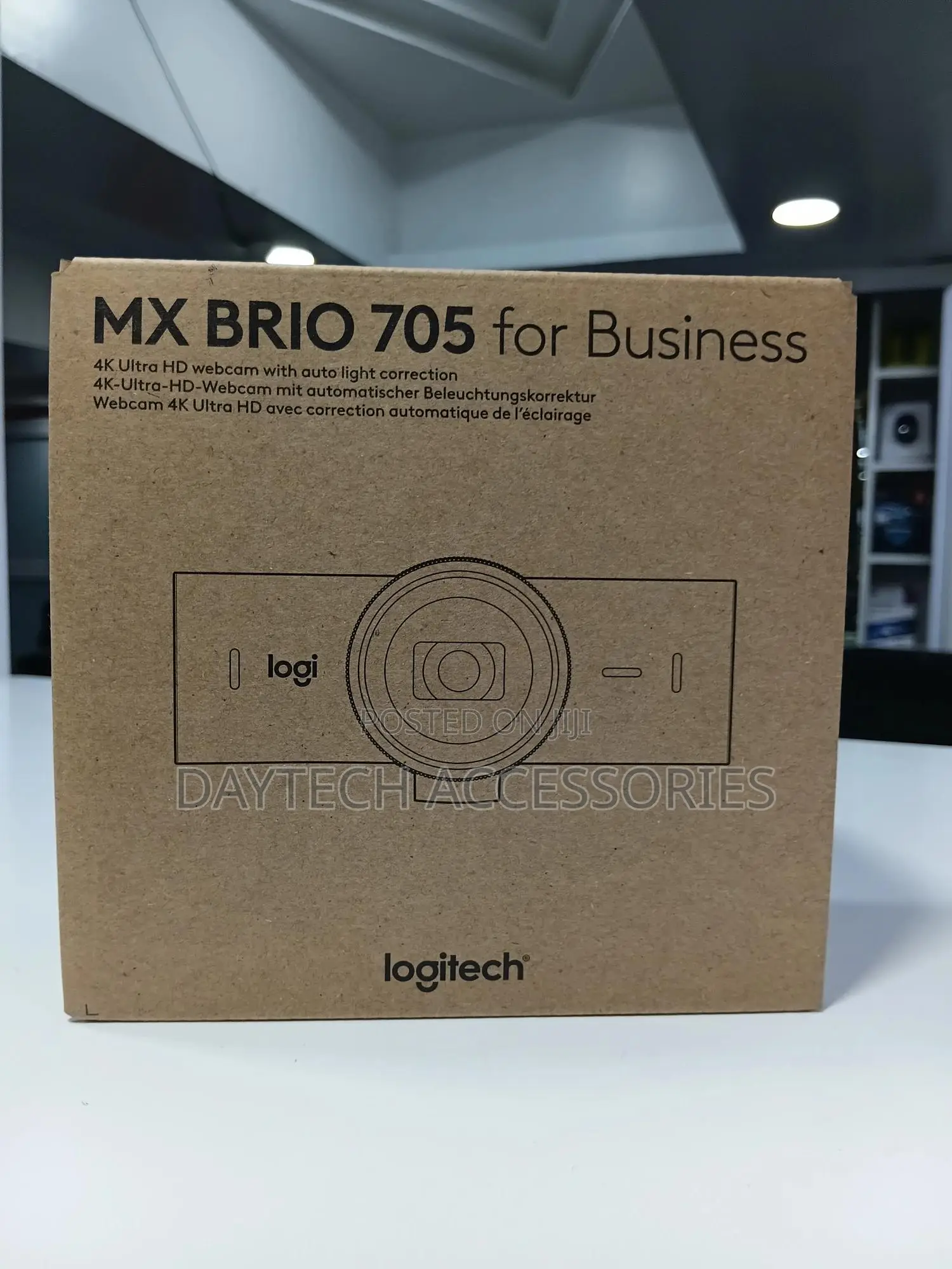 This Is a Logitech Mx Brio 705 for Business Ultra Hd Webcam Box.