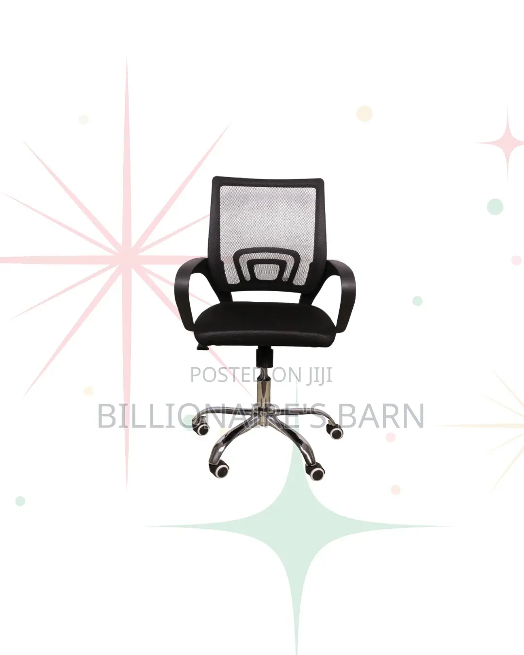 Heavy Duty Mesh Office Chair Ergonomic Fabric Seat With Lumbar Support