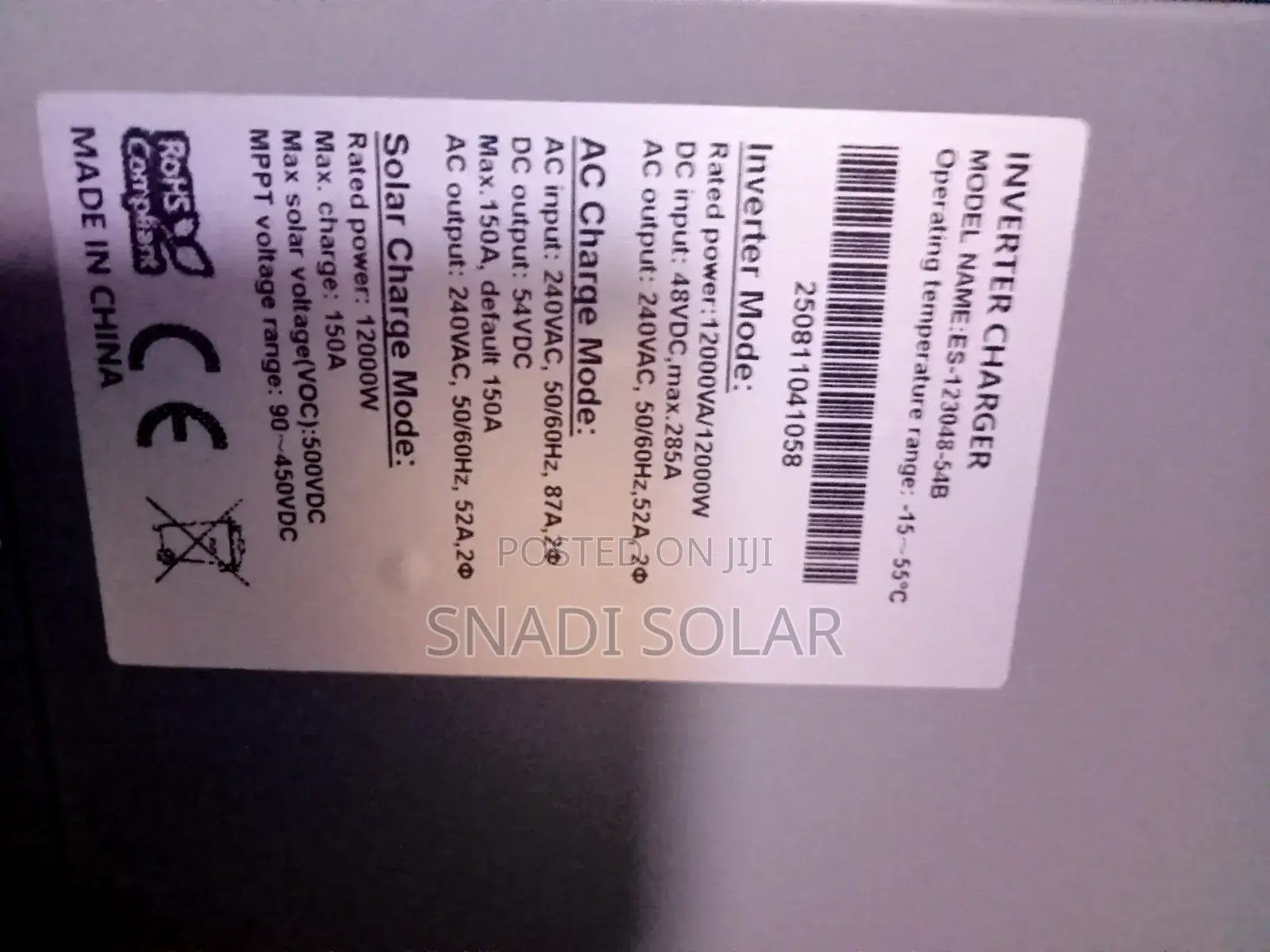Ip54 Waterproof, Anti-Gecko12kw Snadi Hybrid Inverter