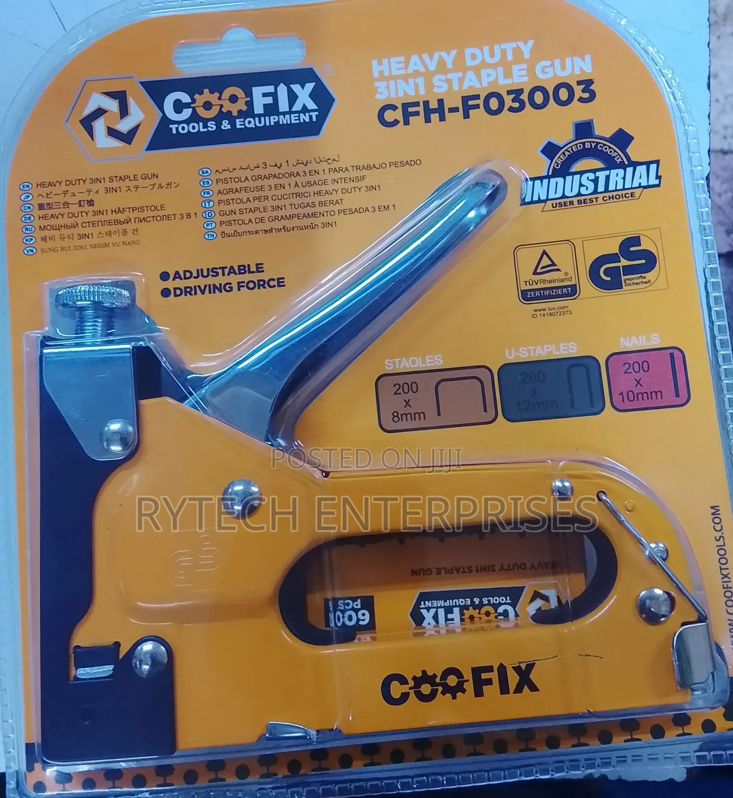 Coofix 3 in 1 Manual Staple Gun With 600staple Pins