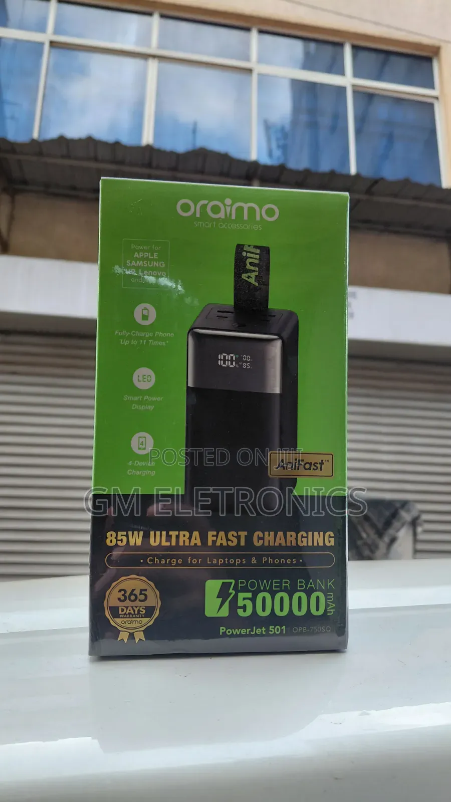85w Super Fast 50000mah Power Bank With Digital Display-Black.