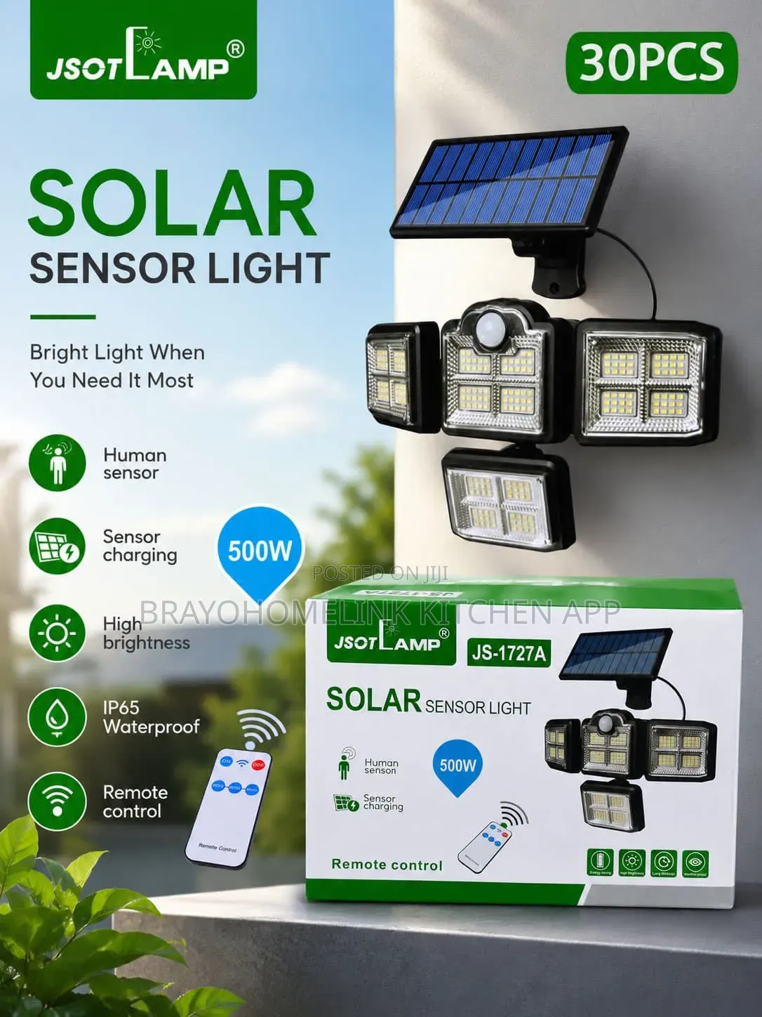 *500watts Four Head Solar Sensor Light*