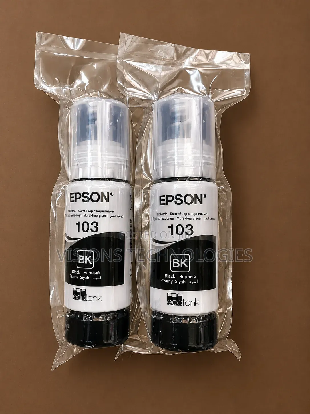 Black Epson 103 Original Ink for Ecotank L3250, L3251, L3256, L3260