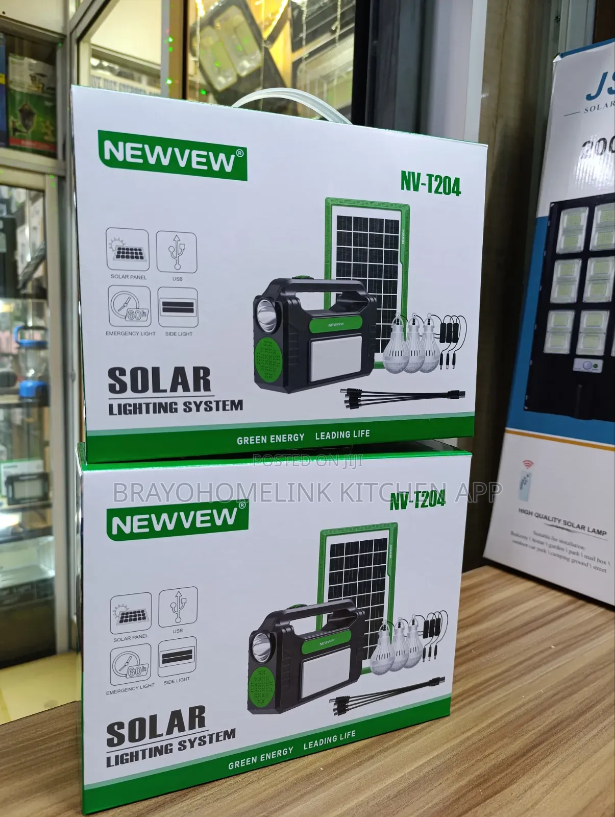 *Nv-T204 Solar Lighting System With 3 Led Bulbs