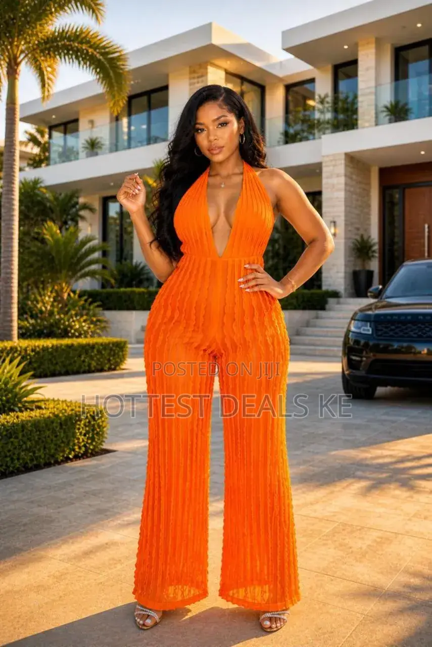 Halter Wide-Leg Jumpsuits