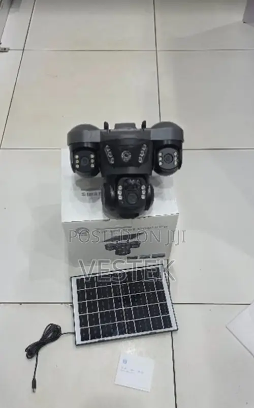 Triple Lens PTZ Solar Security Camera Two Way Audio and Motion Alerts