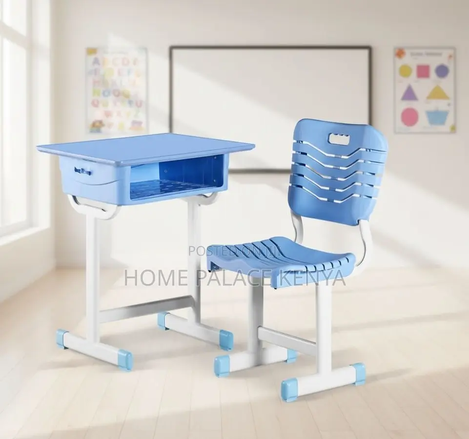 Study Desk: Plastic Student Desk and Chair Set