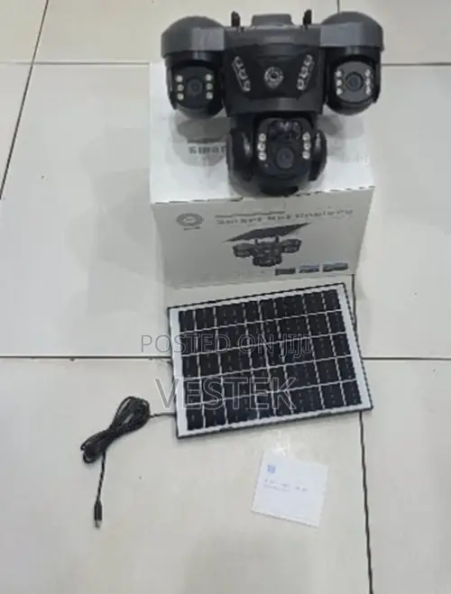 Outdoor V380 Pro Triple Lens Solar Camera With Smart Motion Detection