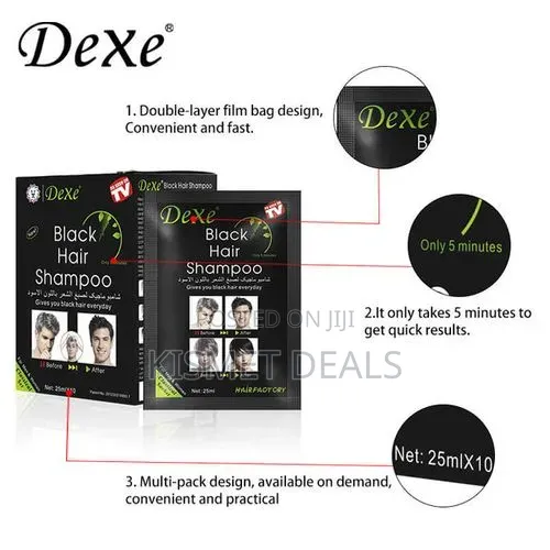 Dexe Dexe Black Hair Shampoo 25ml X10 - Natural Herbal Formula